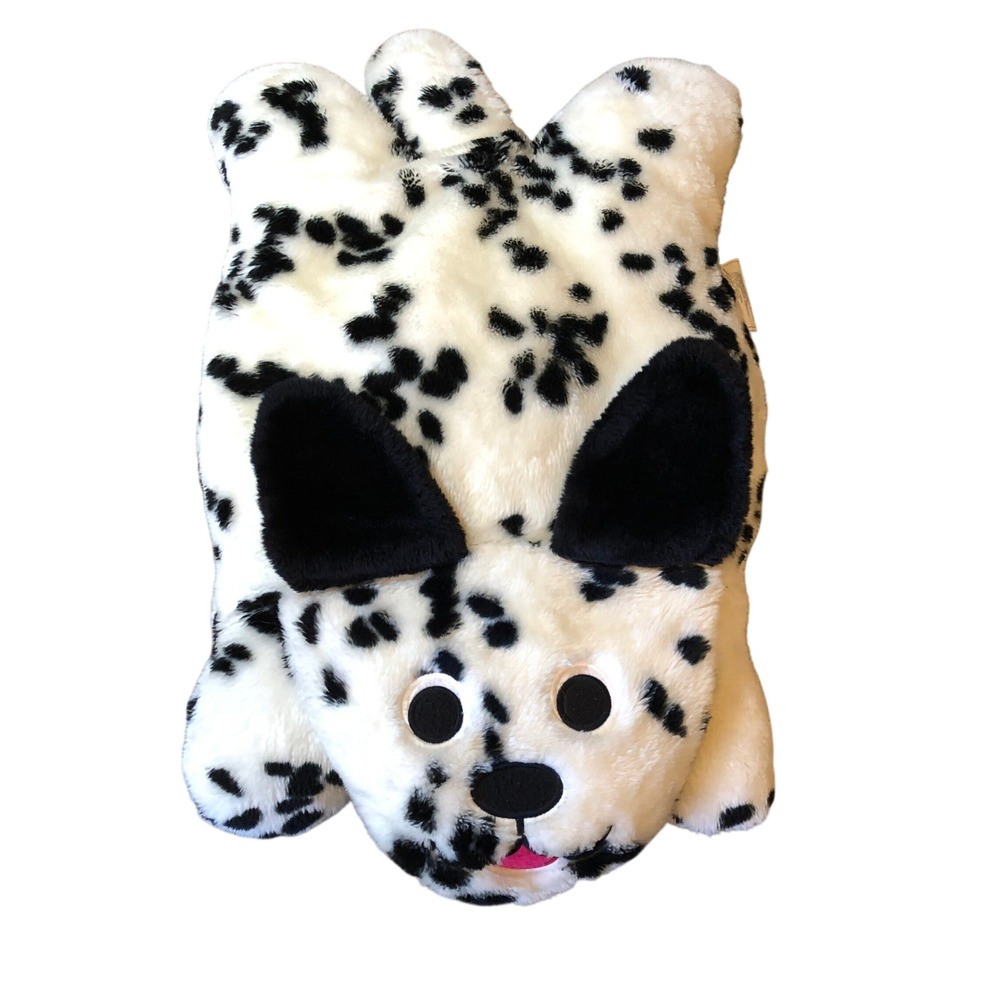Vintage Crown Crafts 24" Dalmatian Dog Plush Dotty Pillow White Black Spotted
